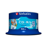 Диск CD-R Verbatim Full Ink Print 52x 80min 50шт. cake box (50/200)