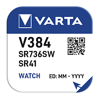 Батарейка Varta 384 (SR41SW) BL1 Silver Oxide 1.55V (1/10/100)