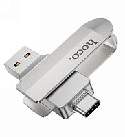 Флеш-накопитель HOCO Wise UD10 128GB USB3.0 Type-C (m) металл серебряный (1/25) 