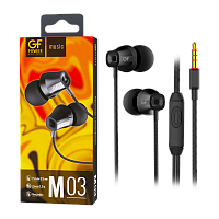 Наушники внутриканальные GFPower M03 с микр. черный (1/200)