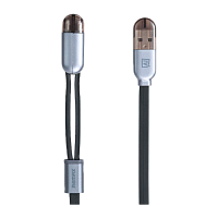 USB Кабель REMAX Gemini 2in1 (Micro-Iphone 5/6/7/SE) (1M, 2.1A) RC-025t Черный