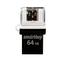 Флеш-накопитель Smartbuy POKO 64GB USB2.0 пластик черный