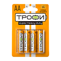Батарейка Трофи Super R6 AA BL4 Heavy Duty 1.5V (4/40/720/25920)
