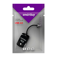 Картридер Smartbuy 706 USB2.0 microSD черный (1/20)