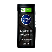Гель для душа мужской Nivea Свежесть и Очищение ULTRA 2 в 1 250мл (1/6)