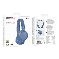 Наушники полноразмерные Borofone BO37 bluetooth 5.4 с микр. синий (1/60)