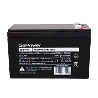 Аккумулятор свинцово-кислотный GoPower LA-1290 12V 9Ah клеммы T2/ F2 (1/5)