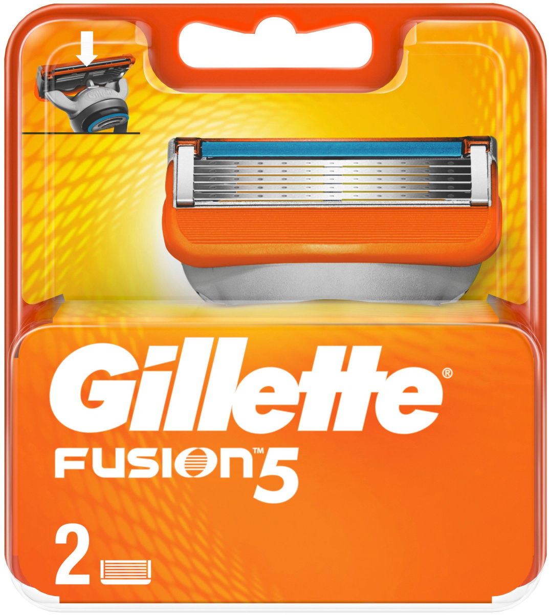 Сменные кассеты Gillette FUSION 5 лезвий 2шт. (цена за 1 шт) (2/20)