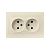 Розетка Smartbuy 2-местная без заземления 10А бежевая "Венера"