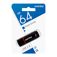 Флеш-накопитель Smartbuy Crown 64GB USB2.0 пластик черный