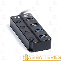 USB-Хаб Smartbuy 7324 4USB USB3.0 с выключателем черный (1/100)