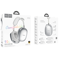 Наушники полноразмерные HOCO W55 Plus bluetooth 5.4 с микр. серебряный (1/40)