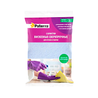 Салфетка Paterra СВЕРХПРОЧНЫЕ 30x38см 3шт. вискоза для кухни и уборки (1/70) 