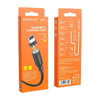 Кабель Borofone BX41 USB (m)-Lightning (m) 1м 2.4A ПВХ магнит черный (1/360)