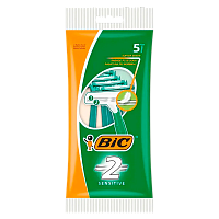 Бритва одноразовая BIC "БИК 2 Sensitive" 2 лезвия 5шт. (1/20) 