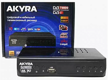 Приставка для цифрового ТВ Akyra T9999 DVB-T/T2 металл черный (1/60)