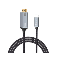 Кабель HOCO UA13 HDMI (m)-Type-C (m) 1.8м ткань серый (1/28/168)