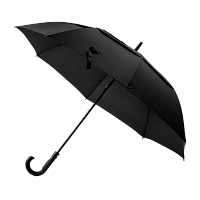 Зонт Leonord трость полуавтомат двойной купол черный (1/12/24)