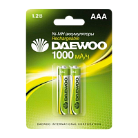 Аккумулятор бытовой Daewoo HR03 AAA BL2 NI-MH 1000mAh (2/20/100)
