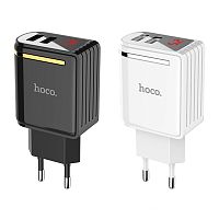 Сетевое З/У HOCO C39A 2USB 2.4A черный (1/24/144) 