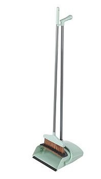 Щетка для пола Рыжий кот BROOM с совком зеленый