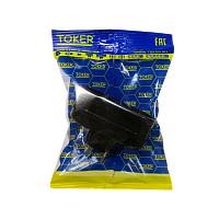 Разветвитель Toker 2Т 2р.Б/З в индивидуальной упаковке с подвесом черный (1/50)