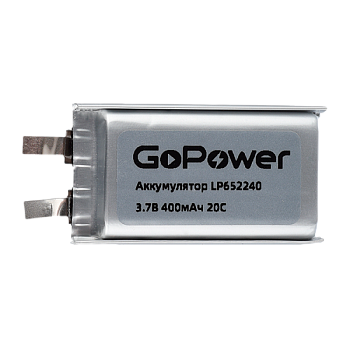 Аккумулятор Li-Pol GoPower LP652240 3.7V 400mAh в лотке (1/44/88)