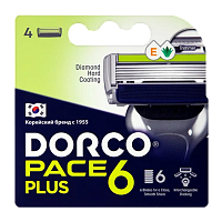 Сменные кассеты DORCO "PACE6 Plus" 6 лезвий 4шт. (цена за 1 шт) (4/96)