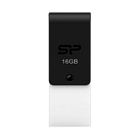 Флеш-накопитель Silicon Power Mobile X21 16GB USB2.0 microUSB (m) металл черный 