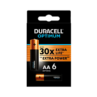 Батарейка Duracell Optimum LR6 AA BL6 Alkaline 1.5V (6/60) 
