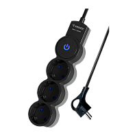 Удлинитель Космос 3р.С/З 10A 5.0м с выкл. ПВС 3х0.75мм² IP20 черный (1/30)