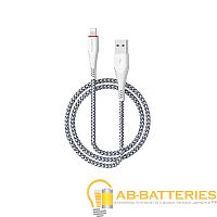 Кабель Borofone BX25 USB (m)-Lightning (m) 1.0м 2.4A нейлон белый (1/360)