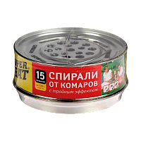 Спирали SuperBAT от комаров бездымные, тройного действия 15шт. красный в металической банке (1/24) 