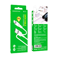 Кабель Borofone BX43 USB (m)-Lightning (m) 1м 2.4A ПВХ белый (1/360)