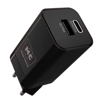 Сетевое З/У MORE CHOICE NC85a 1USB+1Type-C 3.0A 35W PD20W с кабелем Type-C/Type-C черный