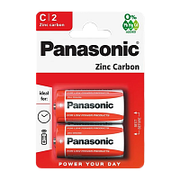 #Батарейка Panasonic R14 C BL2 Zinc Carbon 1.5V (2/24/120)