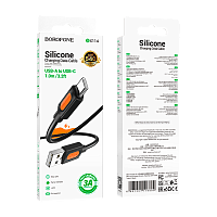 Кабель Borofone BX114 USB (m)-Type-C (m) 1м 3.0A силикон черный (1/360)
