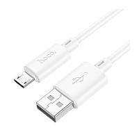 Кабель HOCO X88 USB (m)-microUSB (m) 1м 2.4A ПВХ белый (1/420)