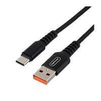 Кабель GoPower GP02T USB (m)-Type-C (m) 1м 2.4A нейлон черный (1/200/800)