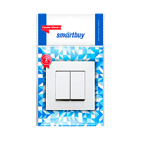 Выключатель Smartbuy Вега 2-клав.10A белый (1/10/100)