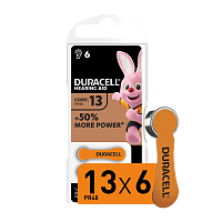 Батарейка Duracell ZA13 BL6 Воздушно-цинковые 1.45V (6/60/600) 