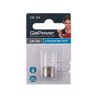 Батарейка GoPower CR1/3N BL1 Литиевая 3V (1/20/500) 