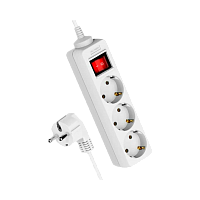 Удлинитель Космос 3р.С/З 16A 5.0м с выкл. ПВС 3x1мм² белый (1/20)