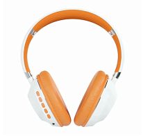 Наушники накладные MORE CHOICE HW34S bluetooth 5.1 с микр. фонарик белый оранжевый