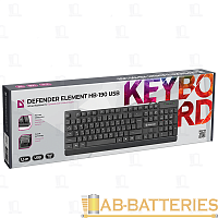 Клавиатура проводная Defender HB-190 USB RU Element классическая USB 1.5м черный (1/20)