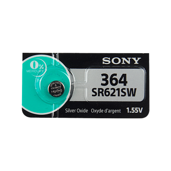 Батарейка Sony 364 (SR621SW) BL1 Silver Oxide 1.55V (10/100/1000) 