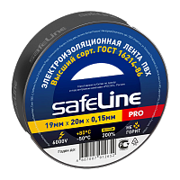 Изолента Safeline 19мм*20м ПВХ черный (10/200)