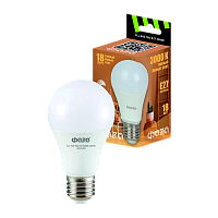 Лампа светодиодная Фаzа A60 E27 18W 3000К 220-240V груша (1/10/100)