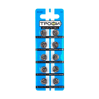 Батарейка Трофи G13/LR1154/LR44/357A/A76 BL10 Alkaline 1.55V (10/200/1600)