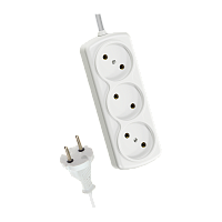 Удлинитель Космос 3р.Б/З 6A 5.0м ПВС 2x0.75мм² белый (1/35)